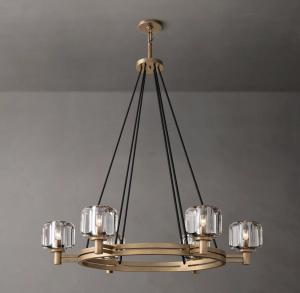 Wholesale Brass Glass Custom Made Chandelier Demaret Vintage Round Chandelier 36'' from china suppliers