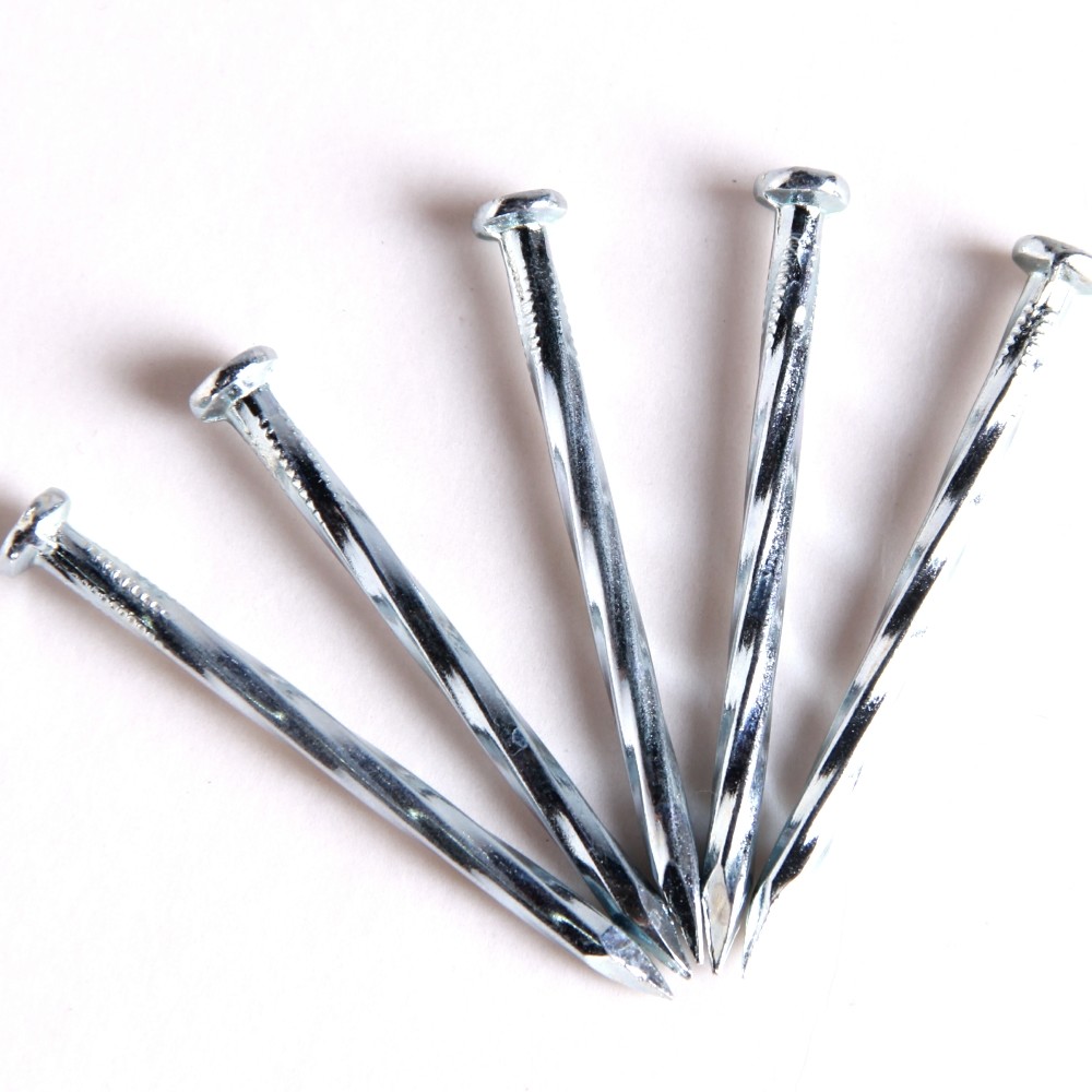 Steel Galvanized Concrete Nails Angular Spiral With High Hardness