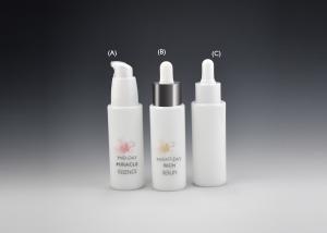 Wholesale BG-194Q-30, 1oz cylindrical opal white cosmetics glass bottle, opaque glass bottle for face serum, glass bottles factory from china suppliers