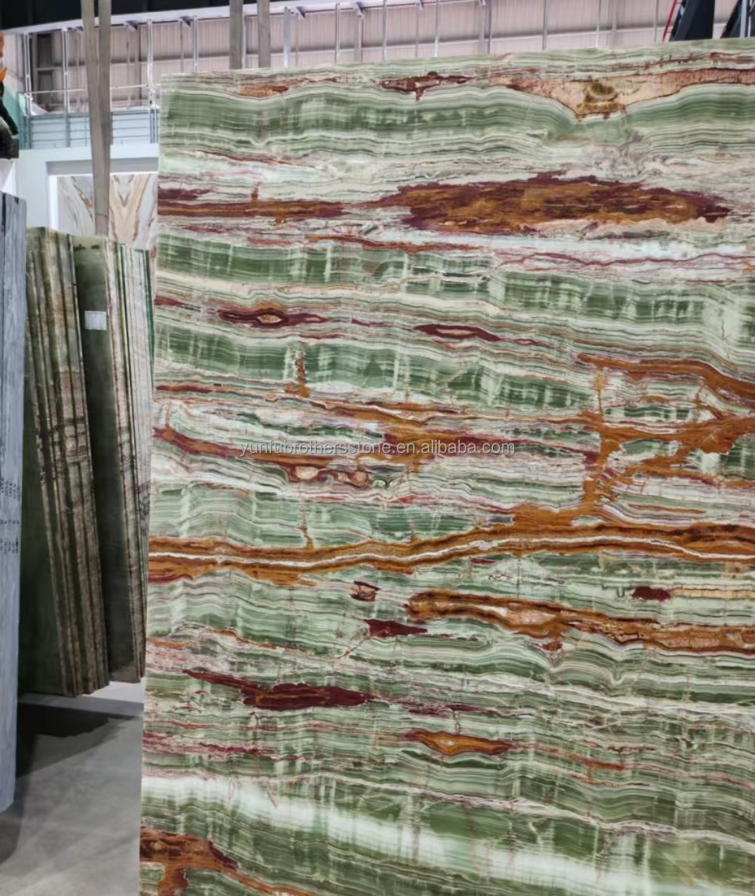 Polished Surface Finishing Pakistan Bamboo Onyx Marble Slabs for Table Modern Design Style