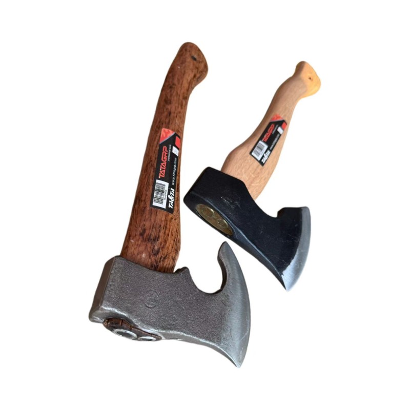 Axe with wooden handle