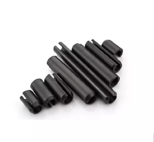 Customized Galvanized Steel Black Zinc Plated 65Mn Slotted Spring Pins DIN1481