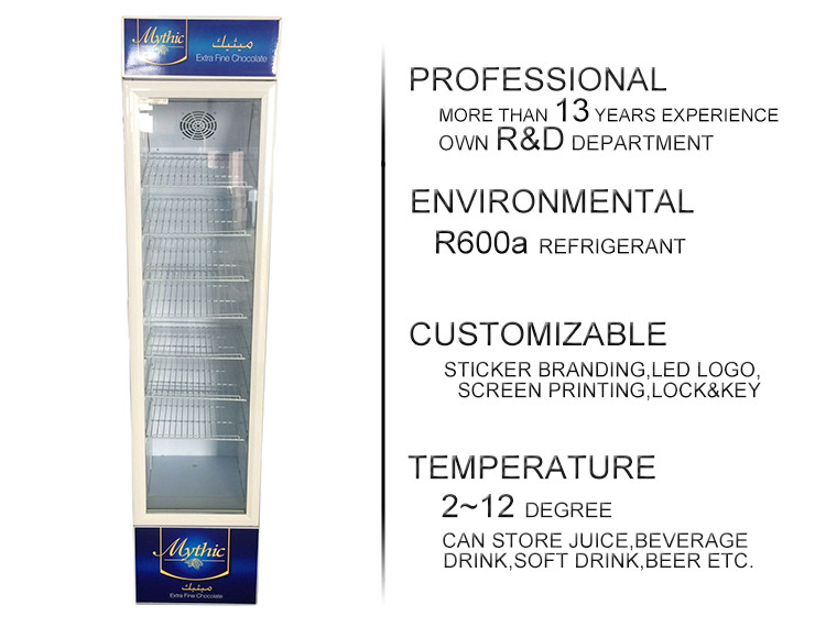 145L Commercial Supermarket Upright Single Glass Door Fridge Beverage Display Cooler sc145B