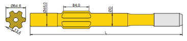 High Performance T45 Thread Alloy Steel Wear Resistant Shank Adapter For Ingersoll Rand Rock Drills