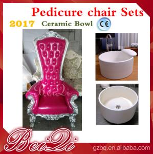 Wholesale 2017 hot sale king throne pedicure chair with round pedicure bowl , Pink spa pedicure chairs for sale from china suppliers