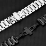 Luxury 22mm Stainless Watch Strap Gold Rose Gold Black Silver