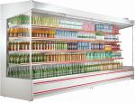 commercial fruits vegetables sliding door open chiller display