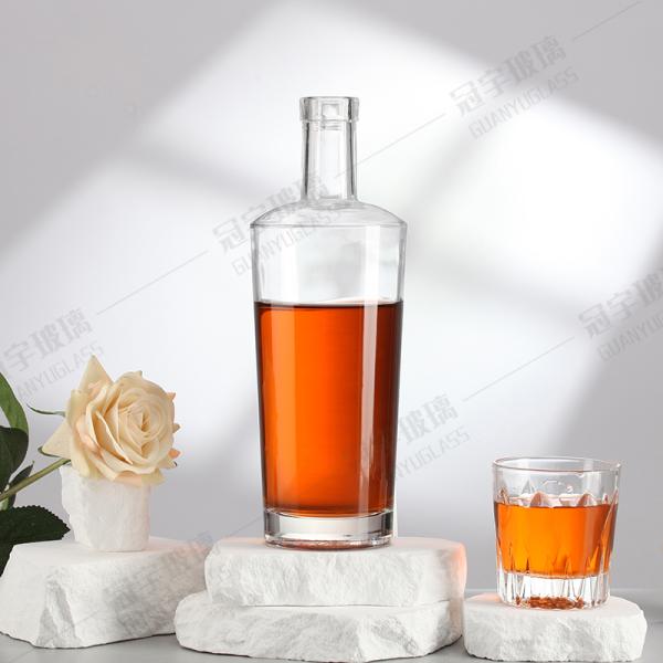 250ml 500ml 700ml 1000ml Clear Glass Liquor Bottle With Cork For Home Decoration