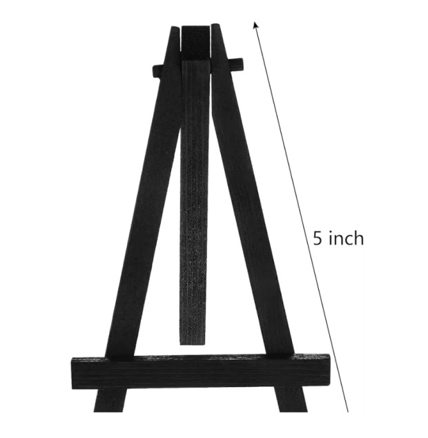 5 Inch Black A Frame Wooden Tripod Art Easel For Small Canvases Cards Photos Notices