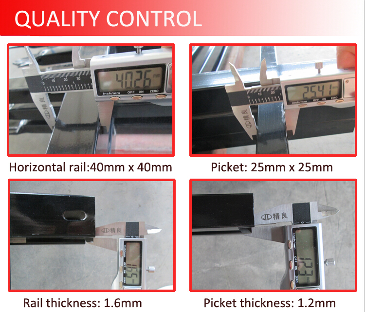 Black Industrial Garrison Steel Picket Fencing / Garrison Steel Picket Fencing
