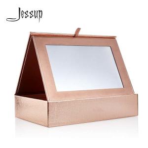 Wholesale Rose Golden Foldable Cosmetic Travel Box With Makeup Mirror from china suppliers