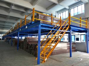 Wholesale Cold Rolling Steel Industrial Mezzanine Floors For Warehouse , Blue / Orange from china suppliers
