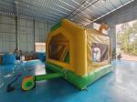 Small Indoor Bounce House Full Printing Giraffe Cartoon Animal Park Castle With