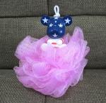 Cartoon Bear Bath / Shower Body Puff Sponge Mesh Ball shenzhen ICTI factory