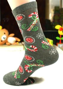 Wholesale Customized jacquard cartoon christmas patterned design OEM winter cotton socks for women from china suppliers