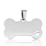 Carved Stainless Steel Dog ID Tags 2cm-6cm SS Dog Tag Black Blue