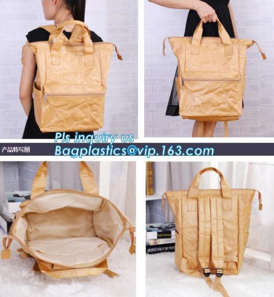 Waterproof reusable brown paper collapsible shopping bags custom logo printed Tyvek bags,Eco friendly waterproof tyvek p