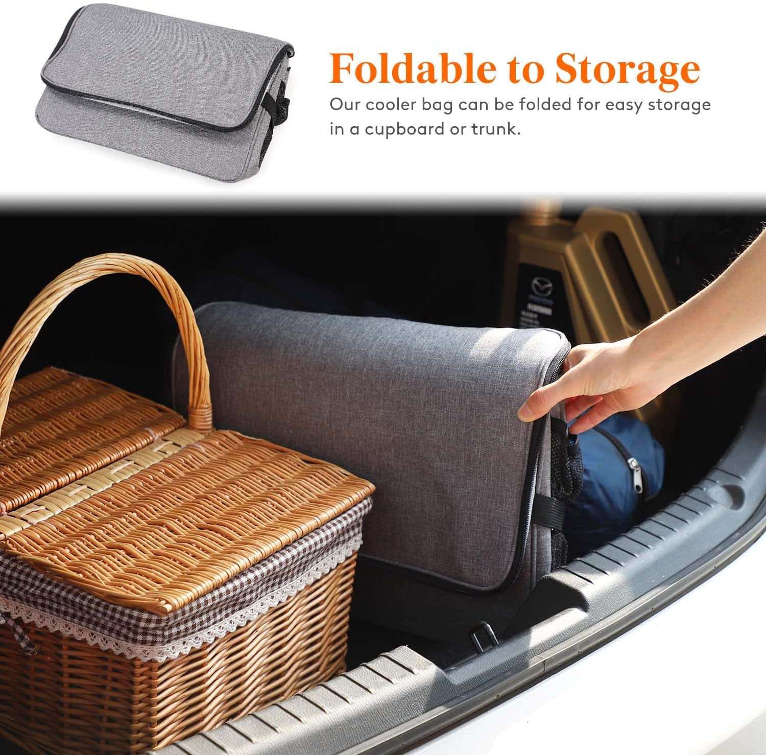 30 50 60 Can Insulated Collapsible Cooler Bag Tote Lunch Soft 40x27x31cm