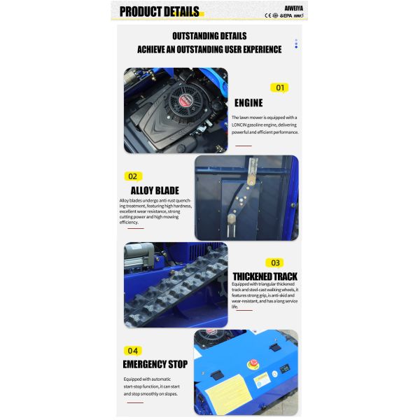 European Spot High Chassis Remote Control Tracked Mower Avoid Fruit Tree Branches Hilly Wasteland Lawn Mowers