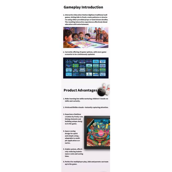 Interactive Play Learning System Interactive Education Screen for Restaurants Cafes