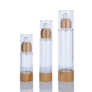 Wholesale Plastic 30ml 100ml Lotion Airless Pump Bottles 30ml 50ml With Bamboo Decorations from china suppliers