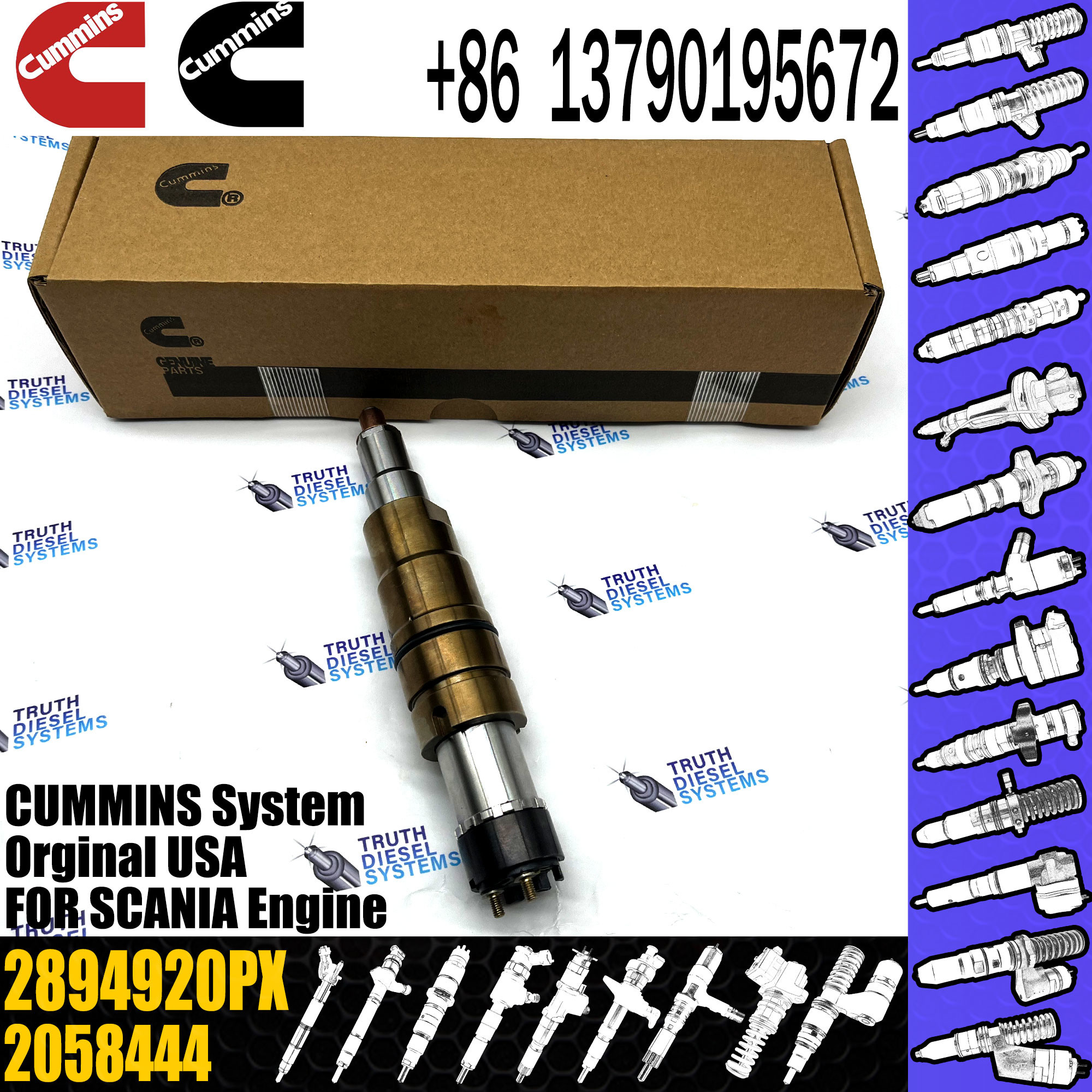 Diesel common rail Fuel Injector 2894920PX 2894920 2872544 2031835 2030519 4905880 For Cummins SCANIA R Series