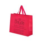 Bright Pink Paper Packaging Bags Matte Lamination With 128gsm 175gsm Thickness