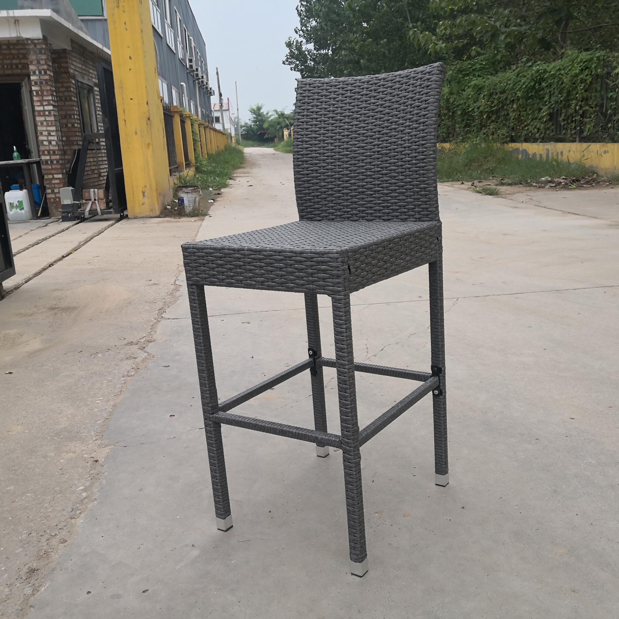 Vintage High Wooden Black Metal Bar Stool Set Of 4 Chair School Gym Workshop Home Bar
