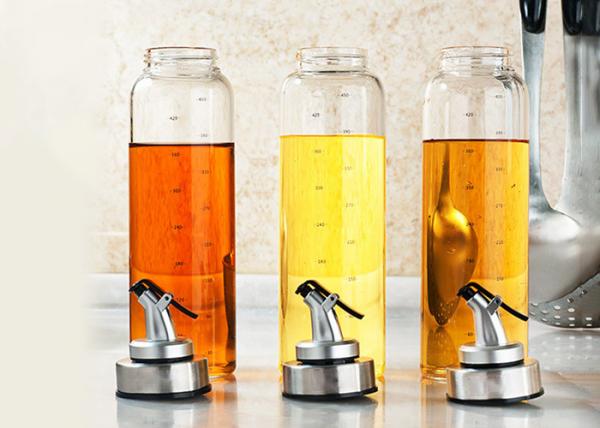 Round Olive Oil Dispenser Bottles Food Grade Stainless Steel Dropper