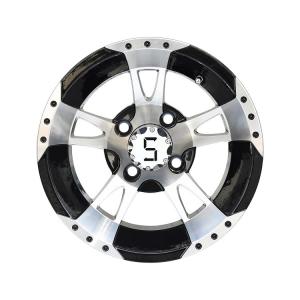 Wholesale 12'' 14'' Golf Cart Wheels Machined Glossy Black 5 Spokes Offset -25 from china suppliers