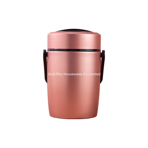 Tableware triple wall vacuum insulated 304 food grade soup pot 1.6L champagne