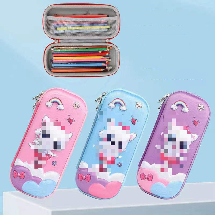 School Students' Waterproof Hard-shell Pencil Case with Zipper Closure and Large Capacity