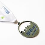Antique Triathlon Metal Sports Medal Round With Die Casting Sponsor Logo