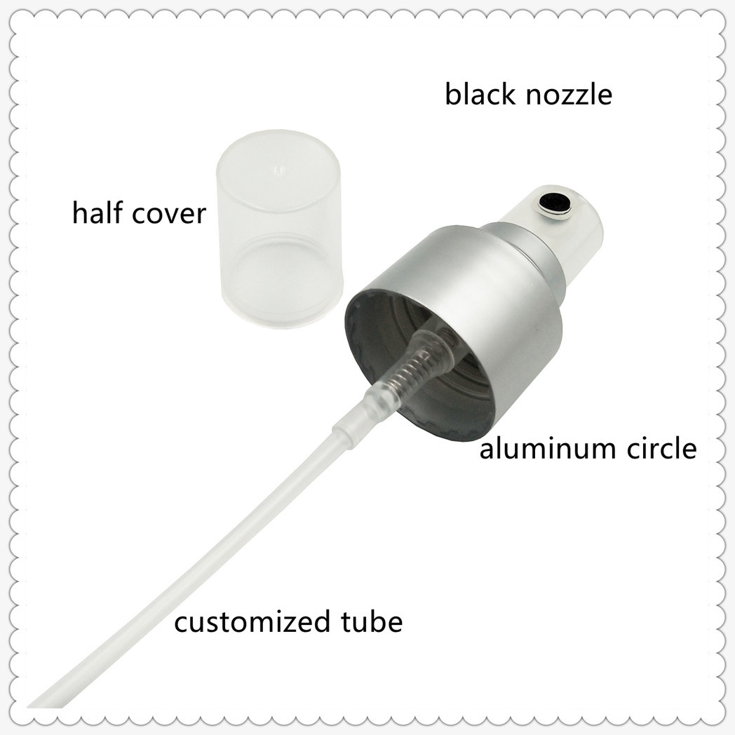 Aluminum Fine Mist Pump Sprayer Recyclable With Black Nozzles