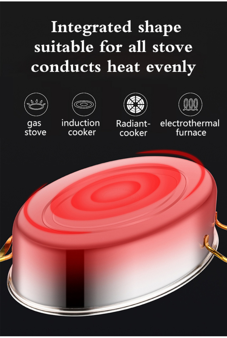 Multi Purpose Cooking Stainless Steel Fish Steamer Thickened
