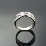 Women Jewelry 925 Silver Green Cubic Zirconia Crossover Ring(FR0146)