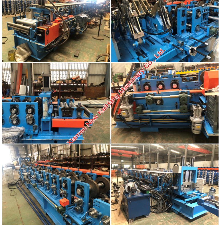 PLC Control Metal Purlin Roll Forming Machine Max Speed 20m/min, auto exchange purlin