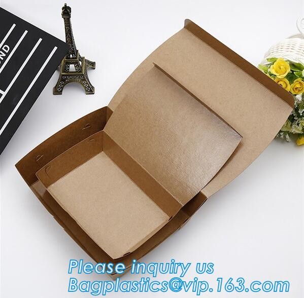 Custom Printing Tall Square Food Grade Kraft Paper Cake Box With Handles,Cake Box Packaging Paper,Box Packaging Custom P