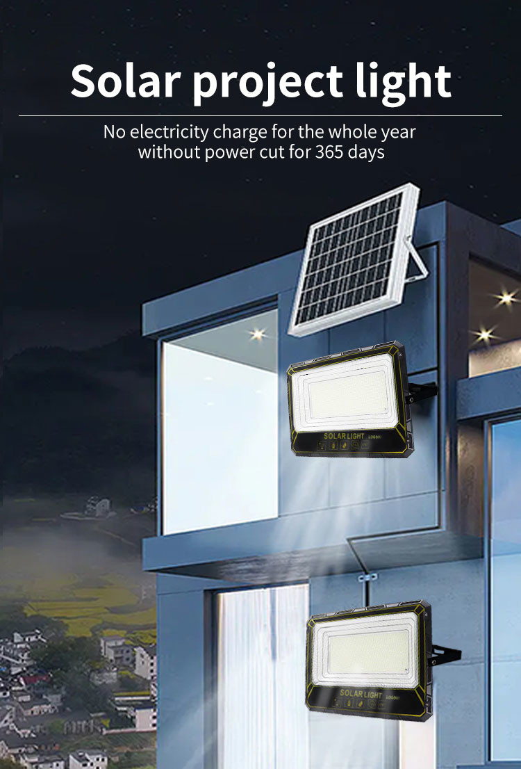 High Efficiency Super Bright Solar Flood Light Outdoor Focus Led Solar Street 100W