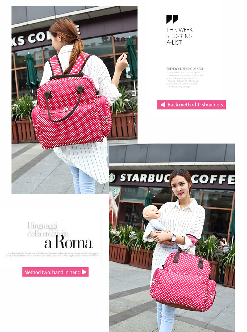 Waterproof Anti-theft Nappy Tote Diaper Bag Multi-Function Travel Backpack Maternity Diaper Shoulder Bag with Changing Mat