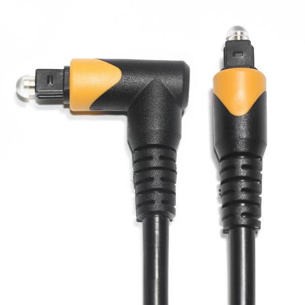 Factory Outlet Toslink Optical Fiber Audio Cable Male Black Yellow PVC 90°