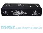 Dome Shape Cloth Decoration Wood Coffin Funeral Supplies Wood Burial Coffin