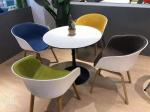 OEM Modern Fabric Dining Chairs With Wooden Legs 60cm