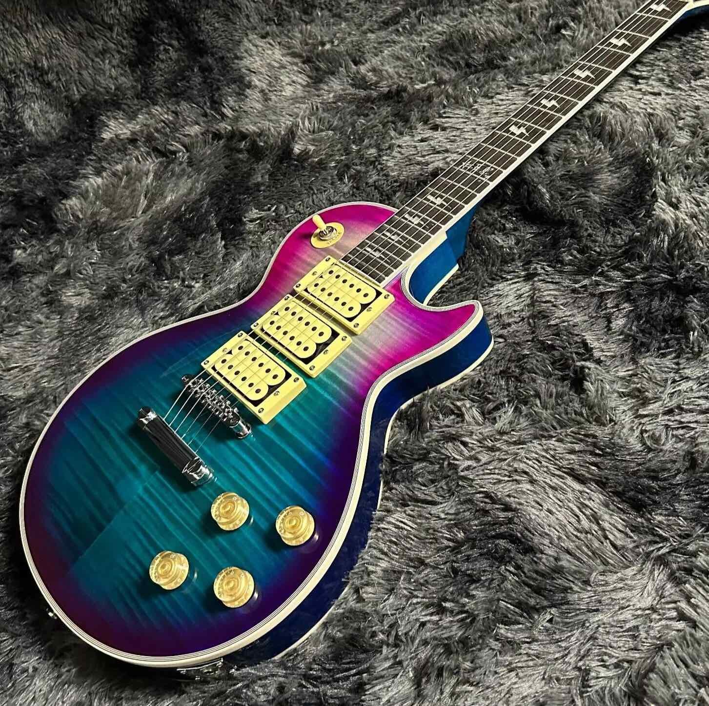 Custom GB Style Flamed Maple Top Ace Frehley Electric Guitar Mahogany Body Rosewood Fretboard 6 Strings