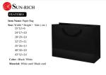 Custom Carrier Printed Black White Paper Shopping Bags / Recycled Paper Bags