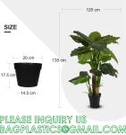 Fake Colocasia Esculenta, Plastic variegata artificial Taro, Subtropics Faux
