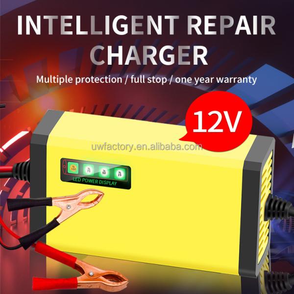 12V 4A 3A 2A Solar Auto Digital Battery Charger with LCD Display Reverse Connecting Protection Connector Current Protection