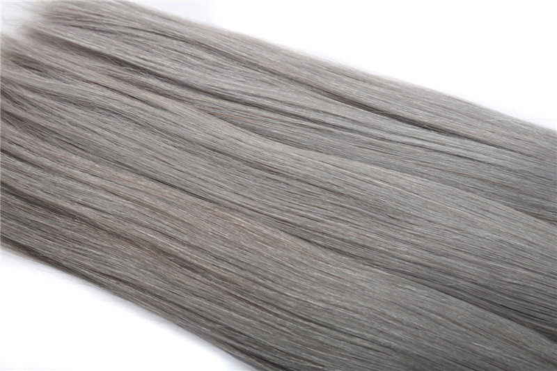 12-24 Inches Sliver With Black Roots Straight Hair Virgin Brazilian Human Hair Extension