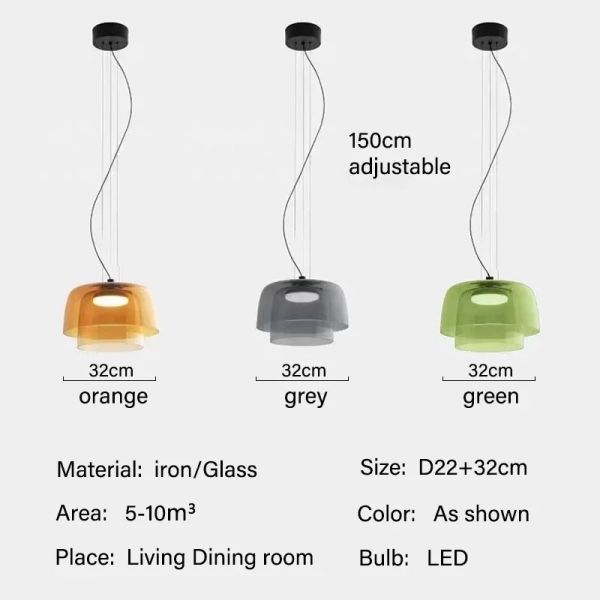 Simple Vintage Glass Lampshade Pendant Lamps Minimalist Dining Room Cafe Bar LED Chandelier （WH-AP-674）