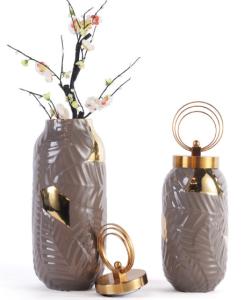 Wholesale Model Room Coffee Brown 140X420 Ceramic Porcelain Vase from china suppliers